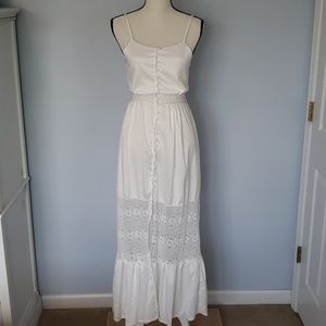 White lace insert dress